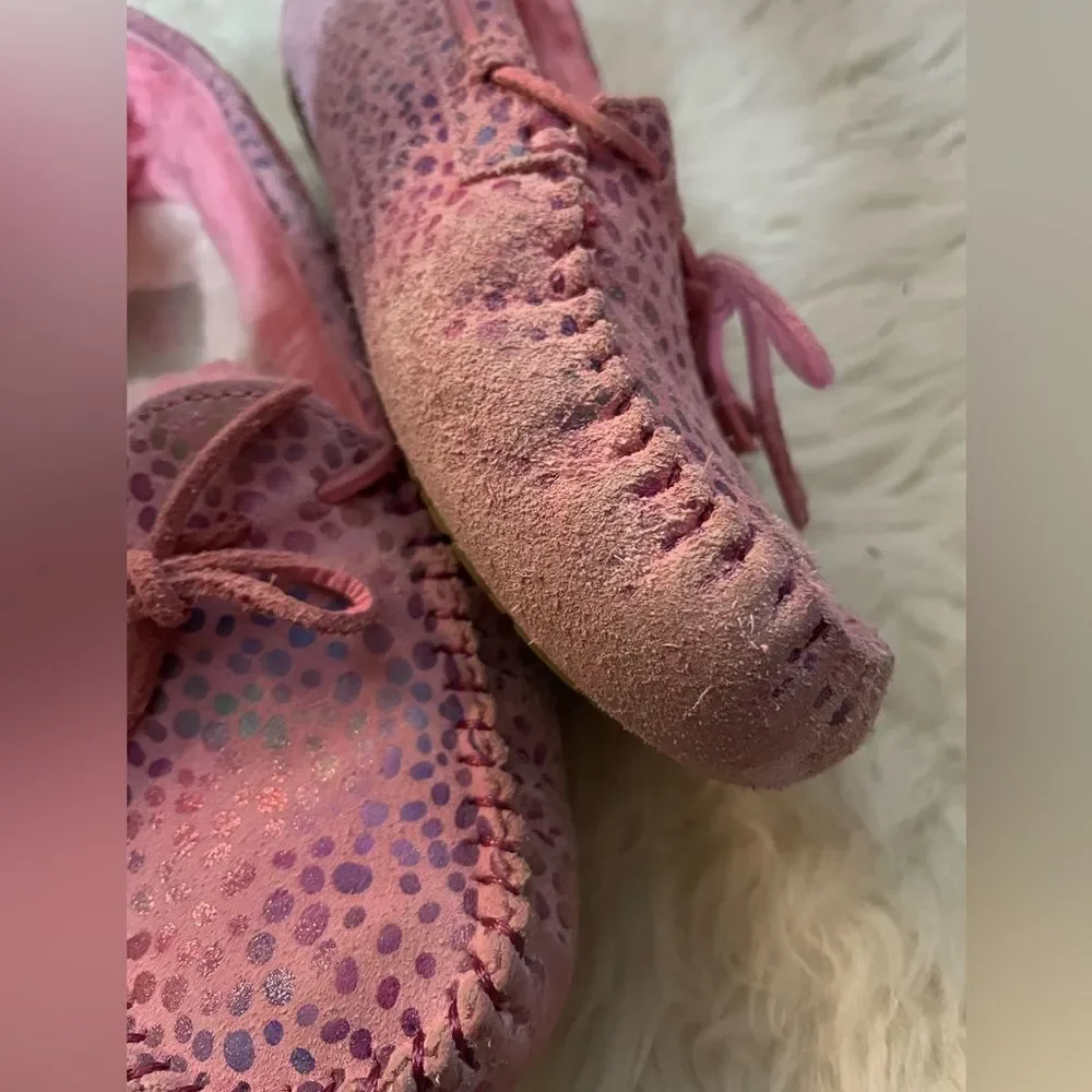 UGG Dakota Moccasin Slippers Pink Suede Shoes 3Y